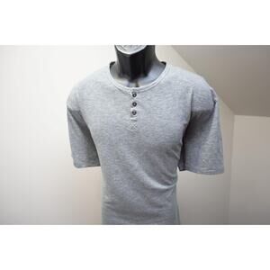 Volcom Henley Tee Shirt Cotton Poly Blend Gray Short Sleeve Mens Size XL